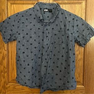 Star Wars Darth Vader button down collar boys size L